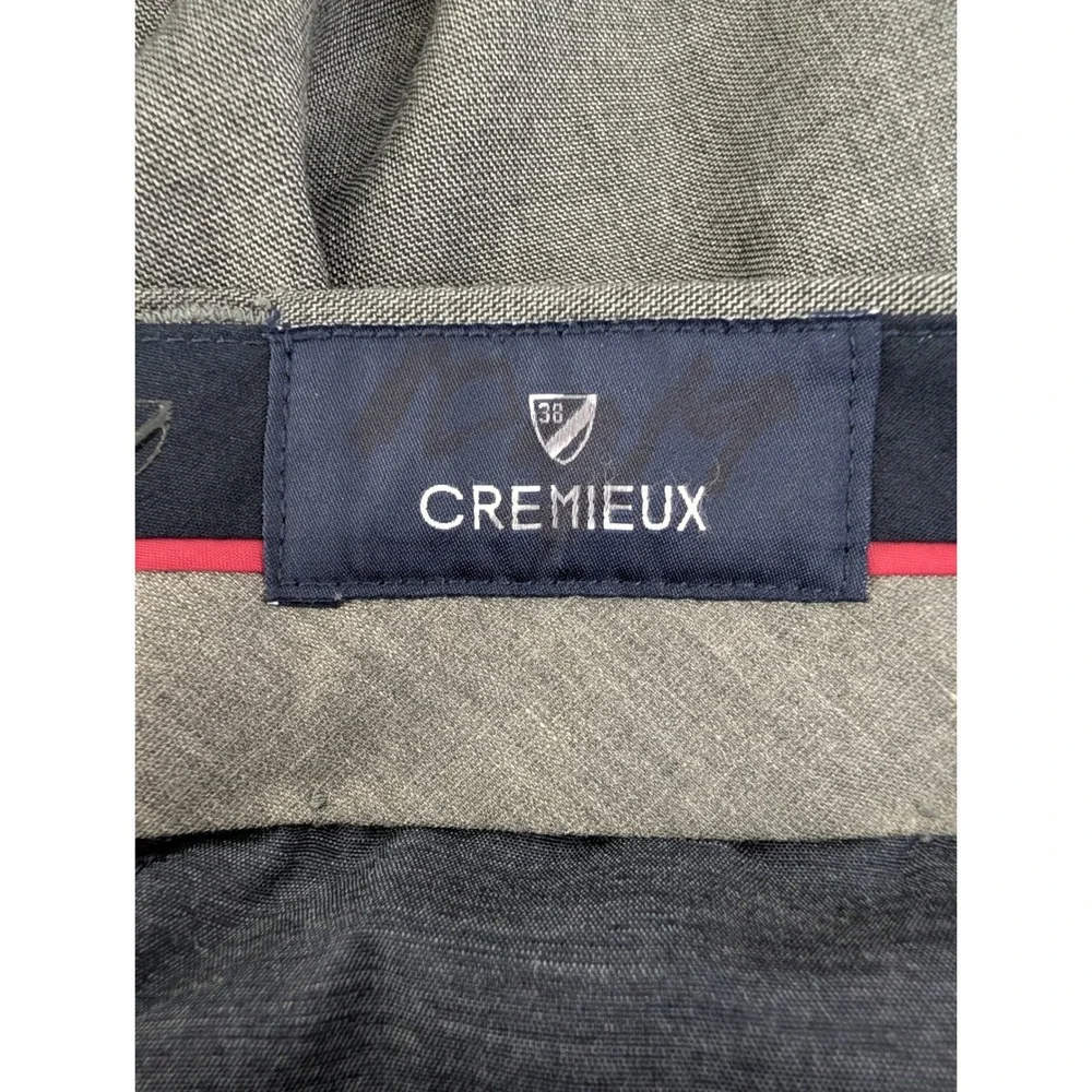 Cremieux Mens Grey Flat Front Dress Pants Trousers 34x32 Tailored Fit